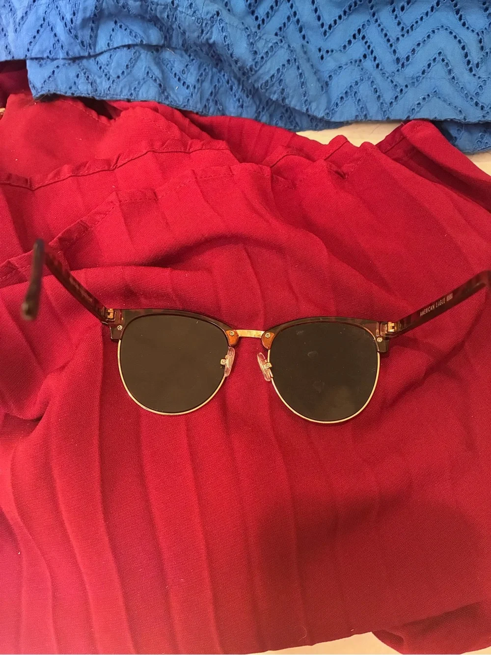 American Eagle Tortoise Shell Browline Clubmaster Style Sunglasses